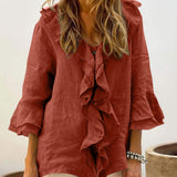 Ellen — Women Chic Bell Sleeve Ruffle Top
