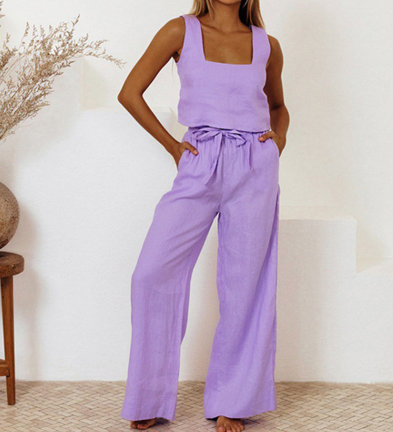 Isla — Set of Minimalist Top and Flared Trousers