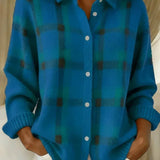 Anne — Brushed Checked Cardigan