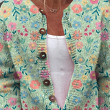Andrea — Cardigan with Floral Print and Buttons