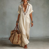 Nicola — Embroidered Shirt Dress