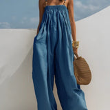 Gráinne — Denim Wide-Leg Jumpsuit