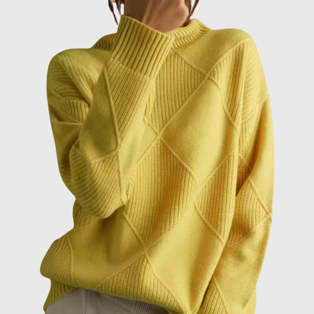 Oonagh — Geometric Turtleneck Jumper