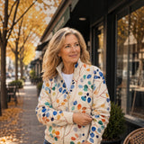 Siobhán — Vest with Colourful Leaf Pattern