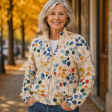 Siobhán — Vest with Colourful Leaf Pattern