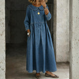 Aoife — Peter Pan Collar Denim Dress