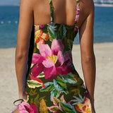 Emer — Floral Graphic Tankini with Shorts, Tummy Control Effect