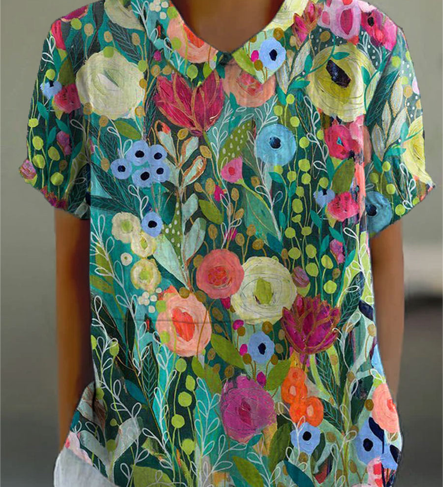 Pauline — Watercolour Floral Blouse
