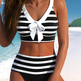 Maeve — High Waist Striped Bikini