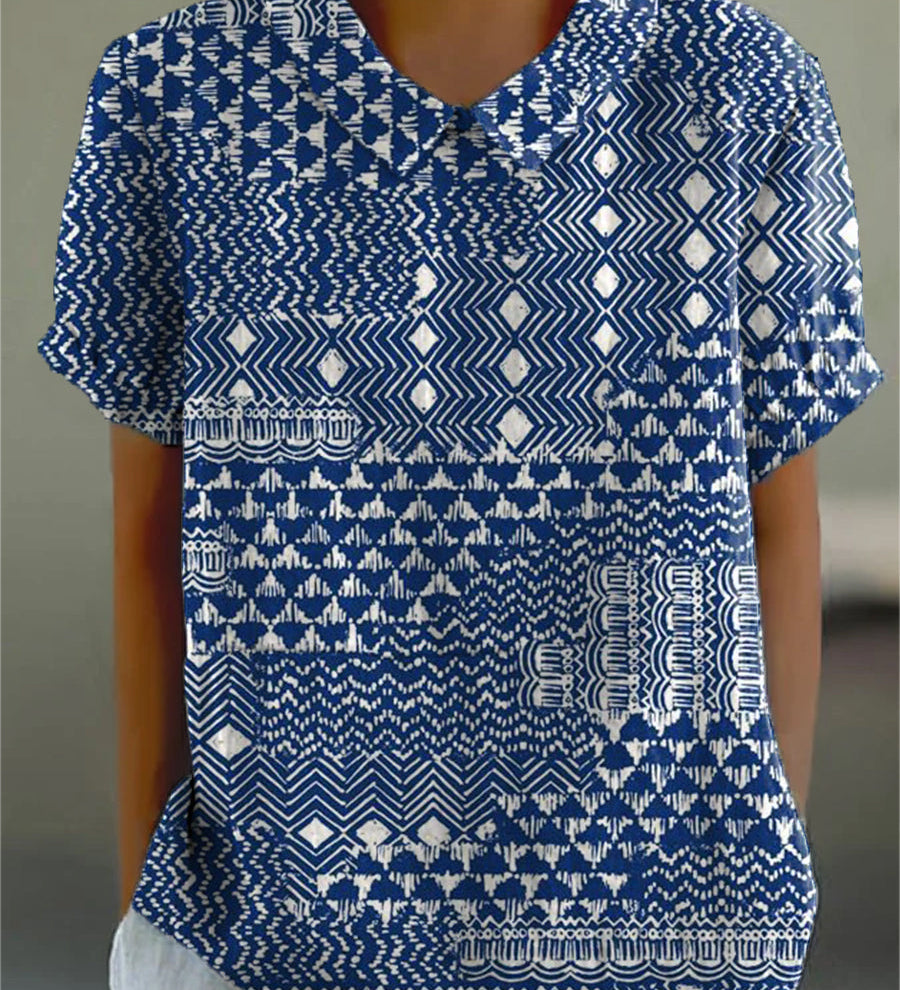 Bridget — Blouse with Tribal Print