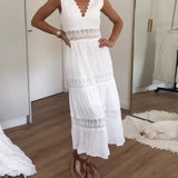 Nicola — Handcrafted Lace Dress with V-Neckline