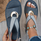 Emma — Flat Sandals With Metal Buckle