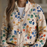 Siobhán — Vest with Colourful Leaf Pattern