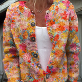 Martina — Casual vest with floral print and buttons
