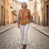 Cynthia — Jumper with Colourful Floral Print