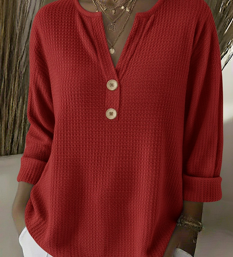 Sadhbh — Textured Henley Jumper