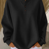 Doireann — Cosy Waffle-Knit Henley Jumper