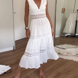 Nicola — Handcrafted Lace Dress with V-Neckline