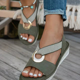 Emma — Flat Sandals With Metal Buckle