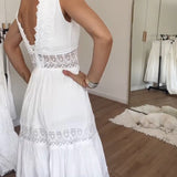Nicola — Handcrafted Lace Dress with V-Neckline
