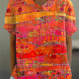 Nora — Blouse with Abstract Print