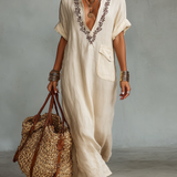 Nicola — Embroidered Shirt Dress