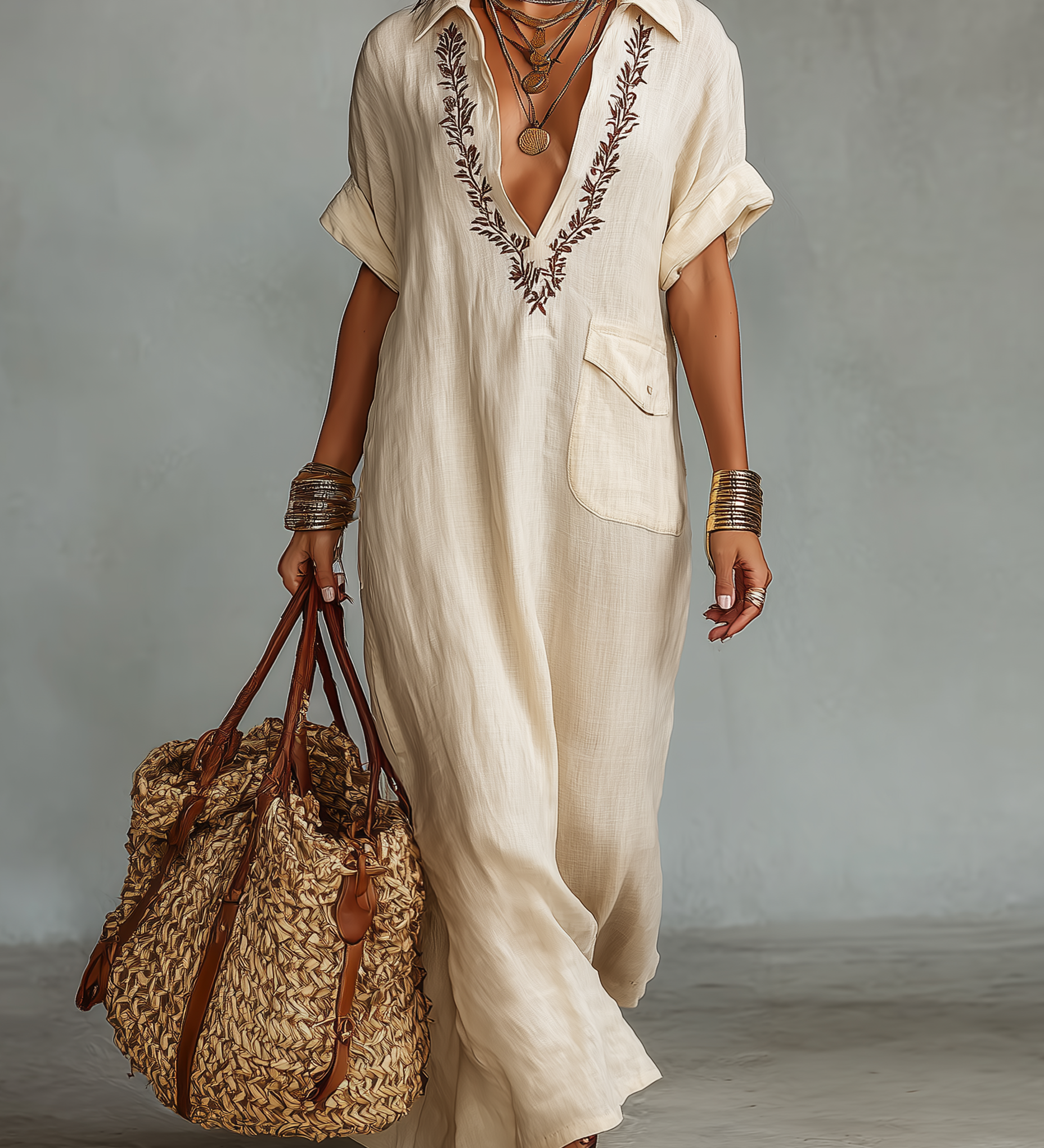 Nicola — Embroidered Shirt Dress