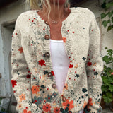 Éabha — Cardigan with Wildflower Print and Buttons