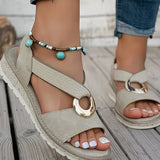 Emma — Flat Sandals With Metal Buckle