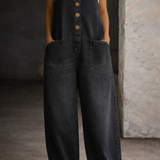 Lucy — Vintage Washed Cotton Denim Overalls