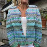 Orla — Cardigan with Nordic Print and Buttons