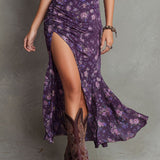 Dearbhla — Boho Smocked Floral Puff-Sleeve Midi Dress
