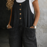 Áine — Vintage Washed Cotton Denim Overalls