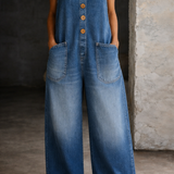 Áine — Vintage Washed Cotton Denim Overalls