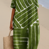 Florence — Green Dress with Geometric Pattern