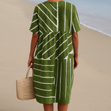 Florence — Green Dress with Geometric Pattern