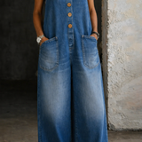 Áine — Vintage Washed Cotton Denim Overalls
