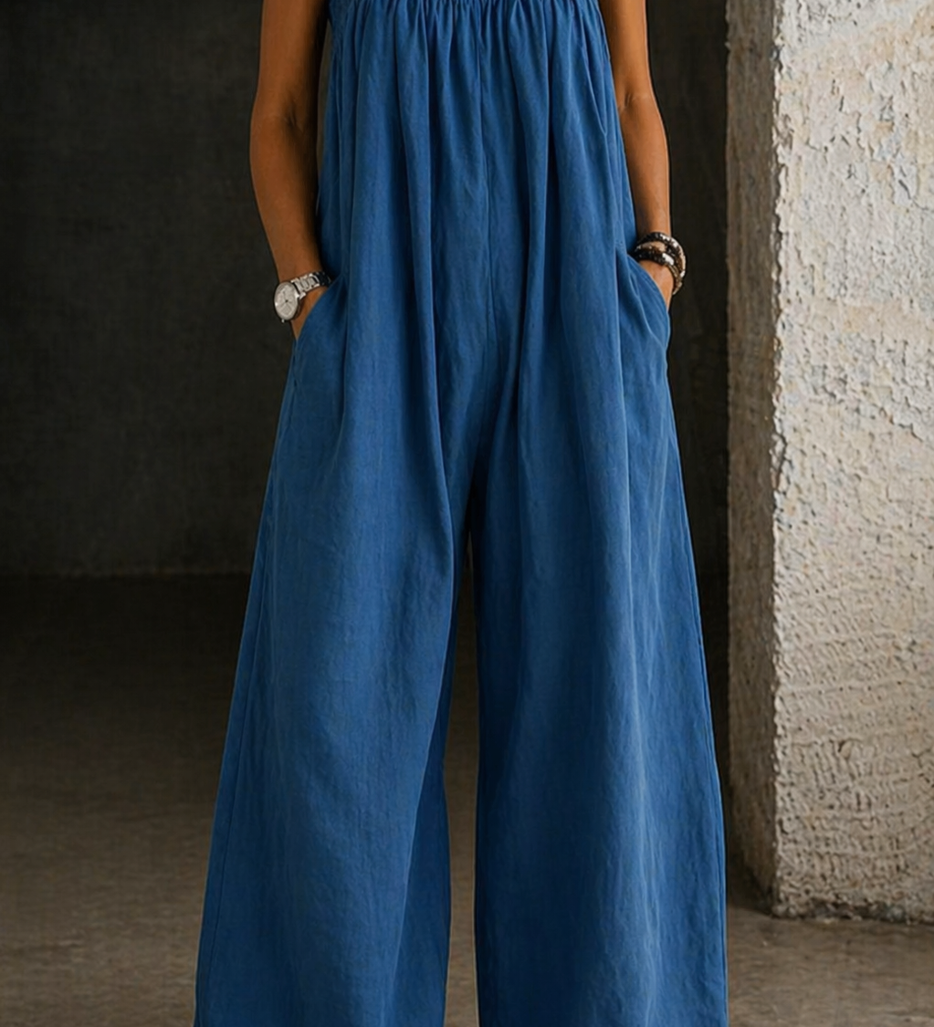 Gráinne — Denim Wide-Leg Jumpsuit