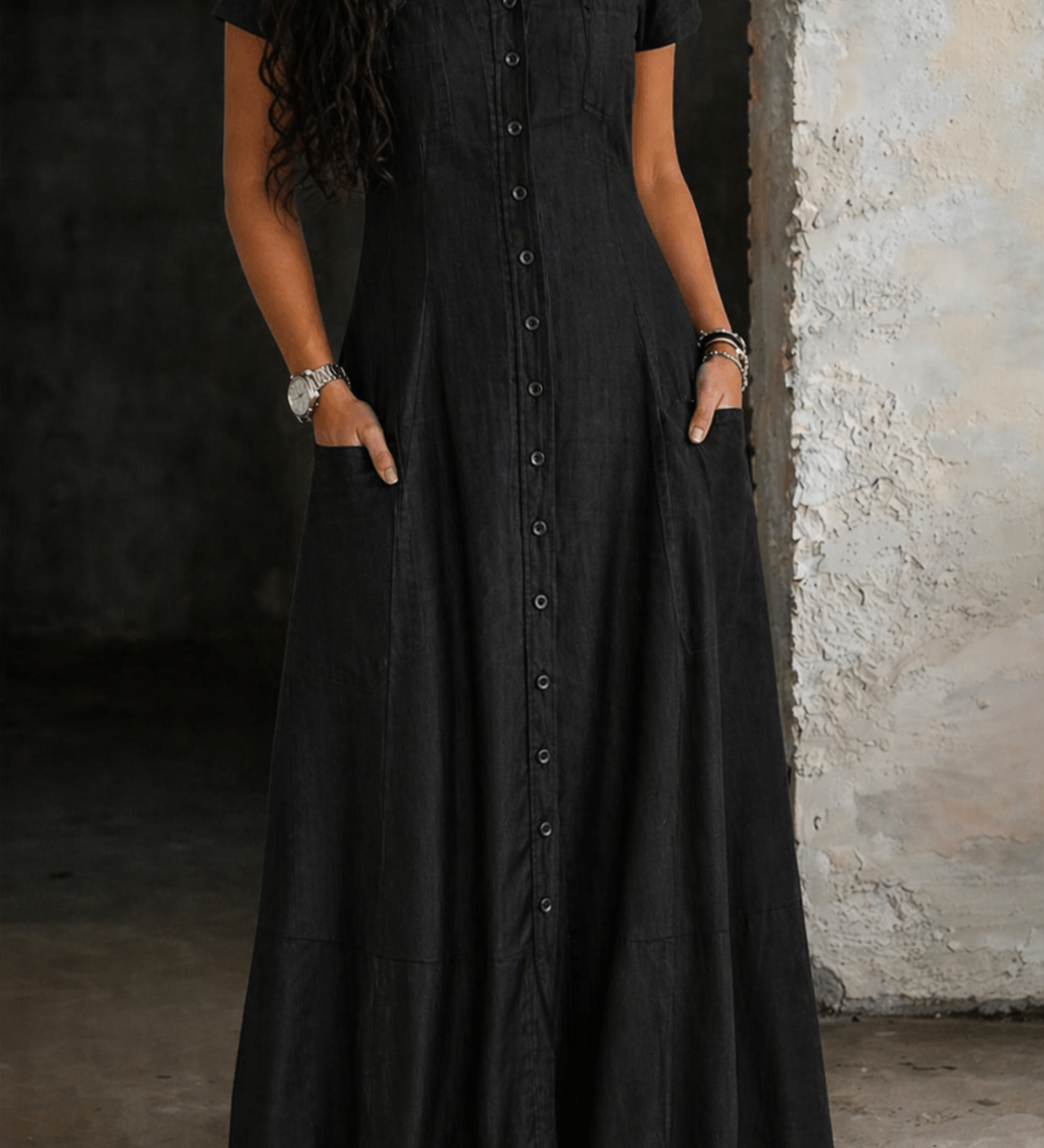 Paula — Long Denim Dress