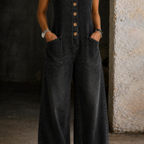 Lucy — Vintage Washed Cotton Denim Overalls