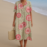Joanne — Floral Dress with Leaves and Mandala