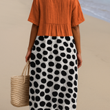 Éabha — Orange Dress with Contrasting Dots