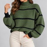Caitríona — Striped Turtleneck Jumper
