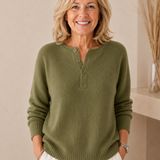 Éadaoin — Knitted Henley Button-Up Jumper