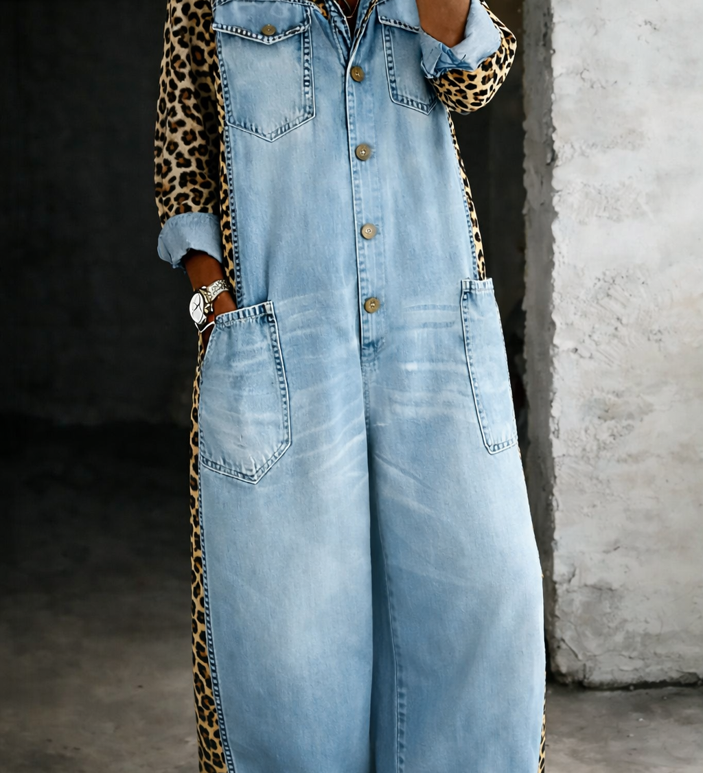 Muireann — One Piece Denim Shirt Jumpsuit