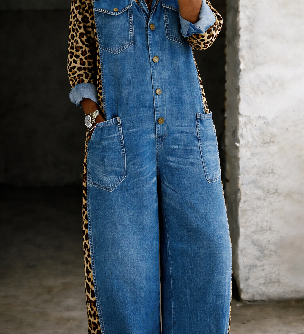 Muireann — One Piece Denim Shirt Jumpsuit