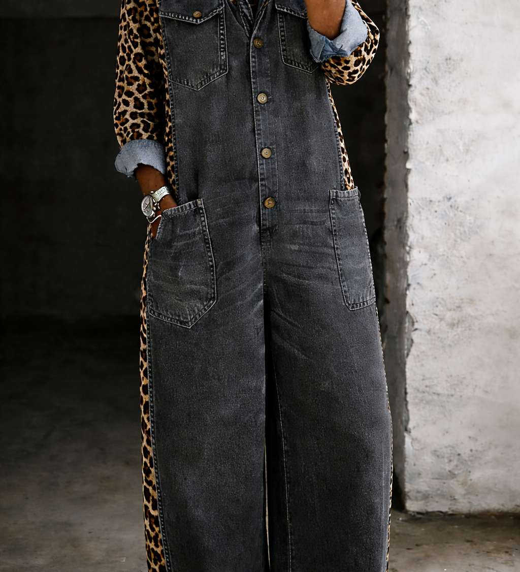 Muireann — One Piece Denim Shirt Jumpsuit