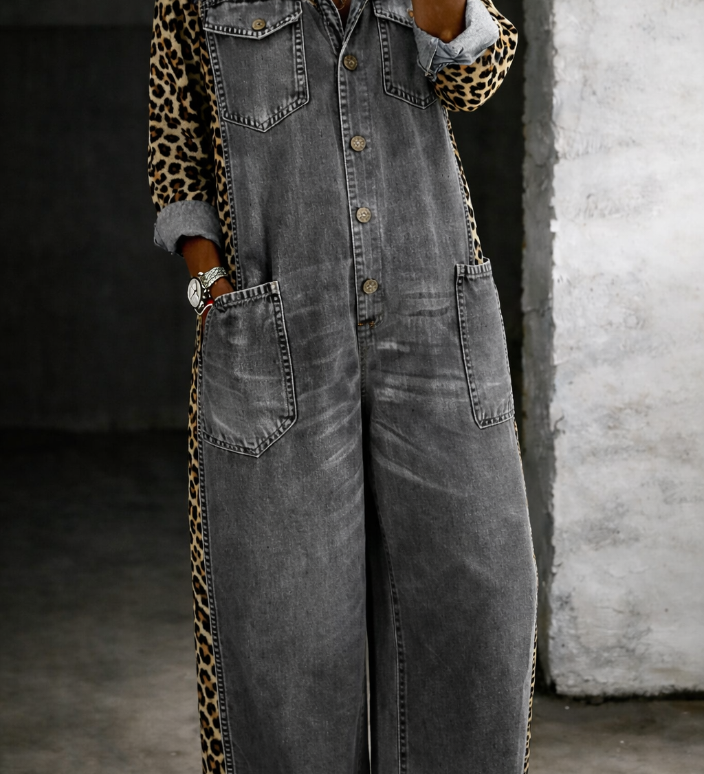 Muireann — One Piece Denim Shirt Jumpsuit