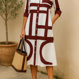 Orla — Shirt Dress with Geometric Print