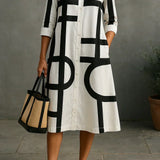 Orla — Shirt Dress with Geometric Print